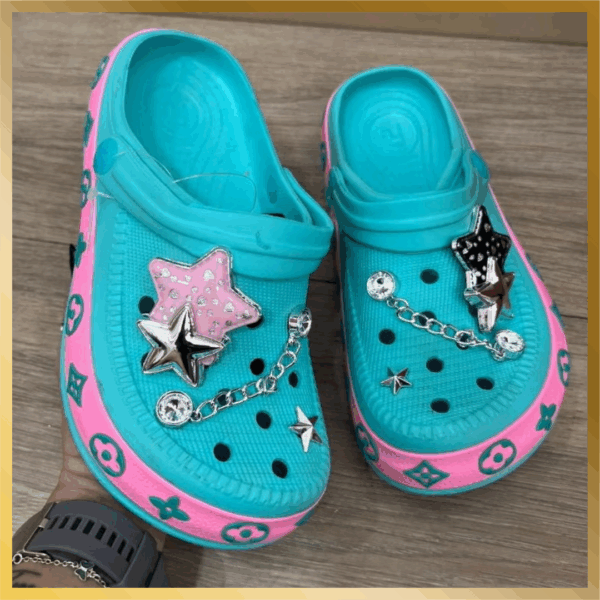 Babuche Rosa Pins Azul - Imagem 2