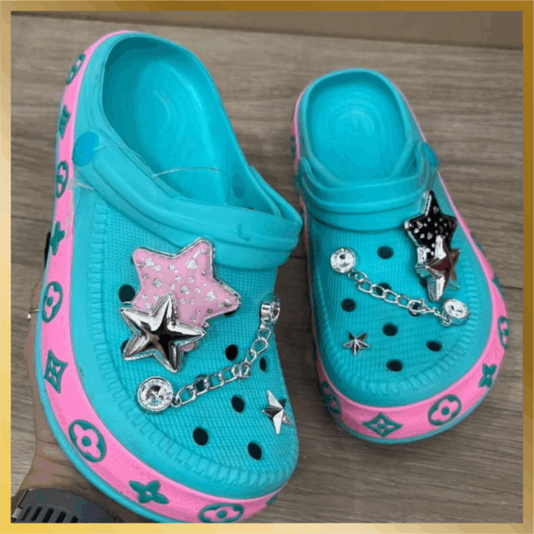 Babuche Rosa Pins Azul - Imagem 3